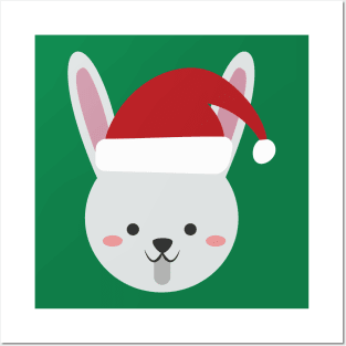 Cute Animal Cute Rabbit Christmas Outfit Costumes Gift Posters and Art